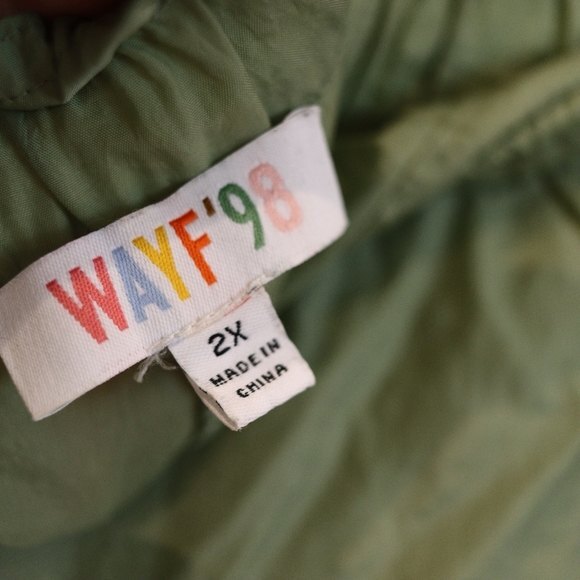 Wayf 98 Clarissa Olive Green Jogger Nylon Swishy Pants 2X - Picture 15 of 16